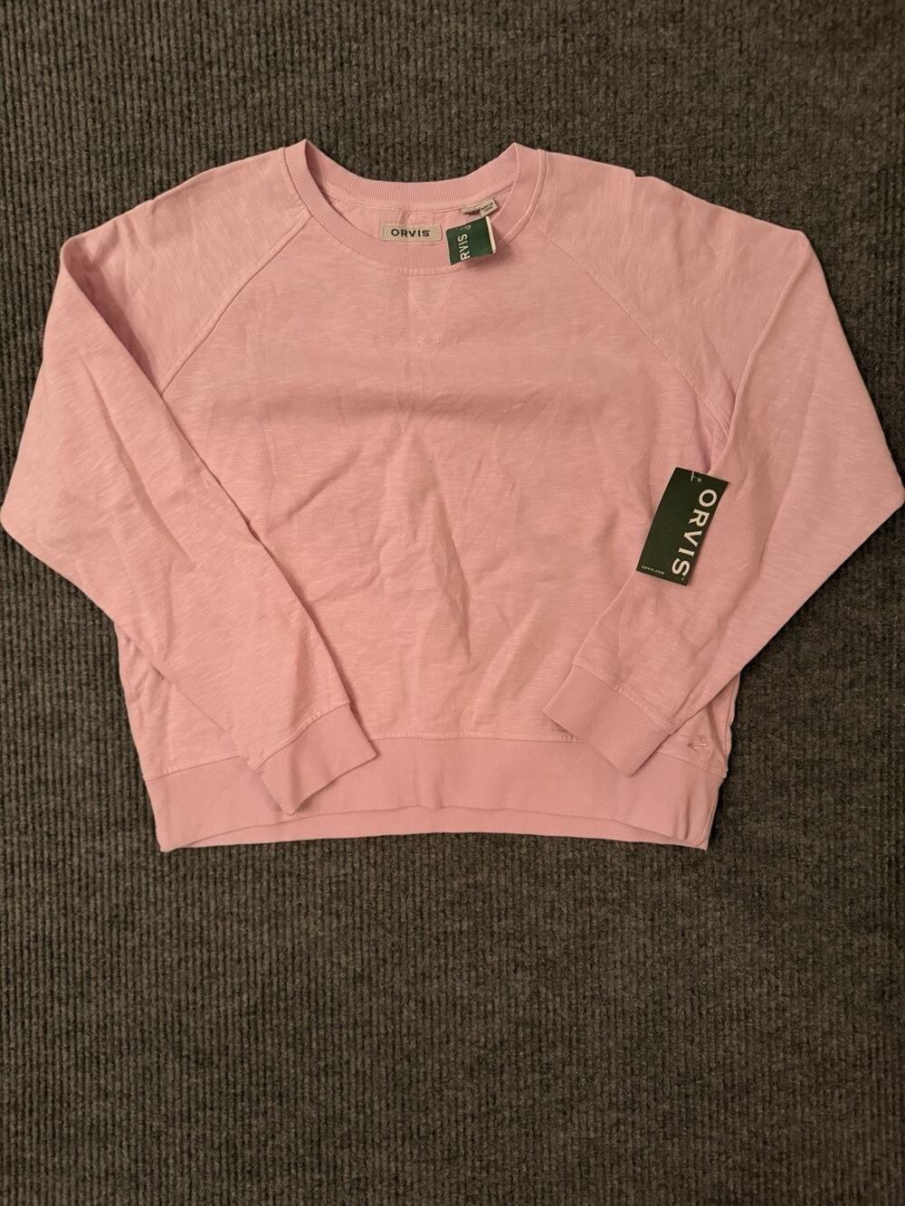 Orvis Women's M Pink Crewneck Sweatshirt Pullover Long Sleeve NWT